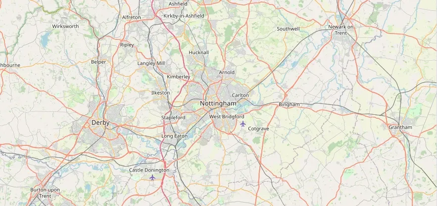 Map of the Nottingham area we cover